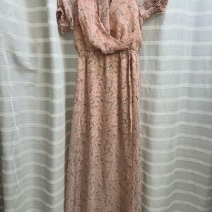 Elegant Floral Pink Dress